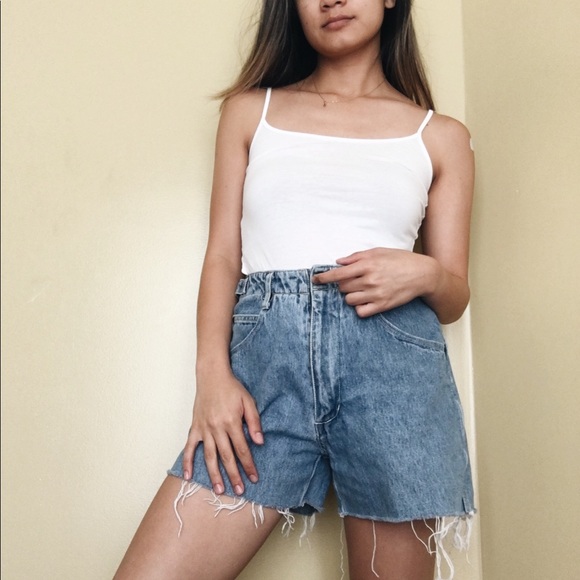 VINTAGE High Waisted Jean Shorts - Picture 1 of 3